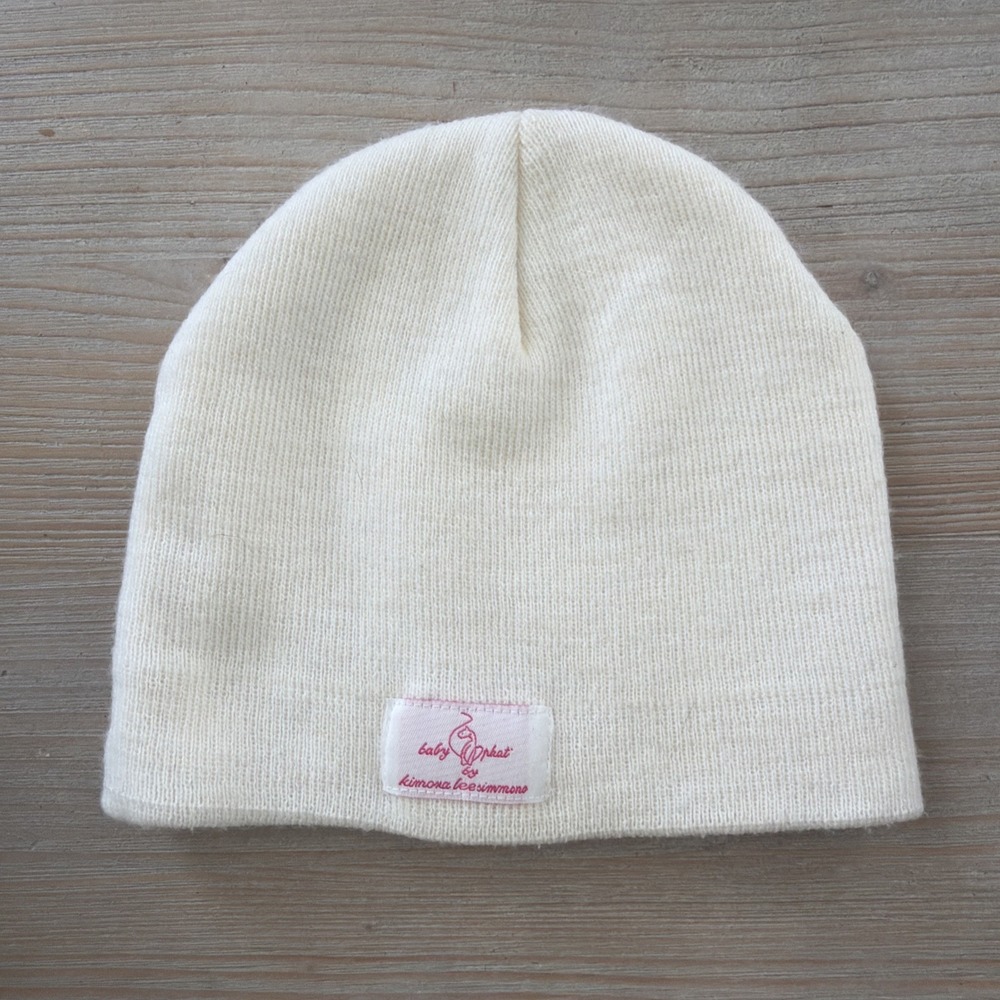 Baby Phat Kimora Lee Simmons Cat Logo on Cream Winter Beanie One Size - Picture 3 of 5